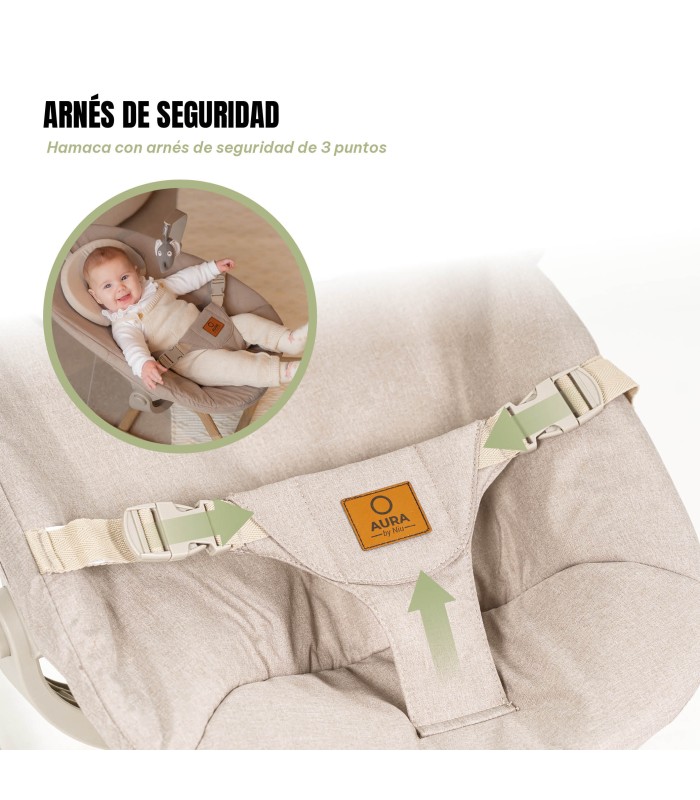 Hamaca + trona 4 en 1 Aura de Niu | Resistencia 60 kg y base curva