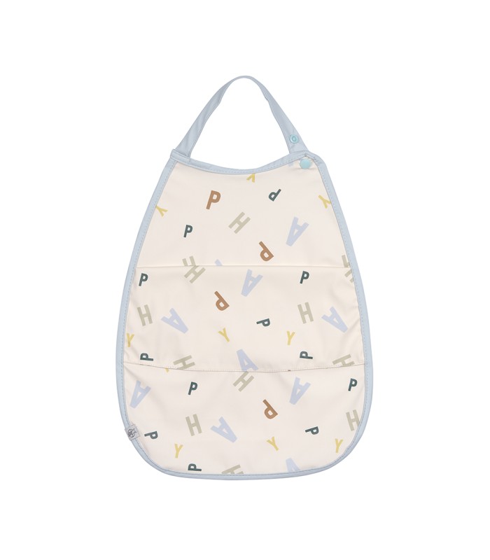 Babero mediano con bolsillo Lässig | Alfabeto GRS 46g ajustable