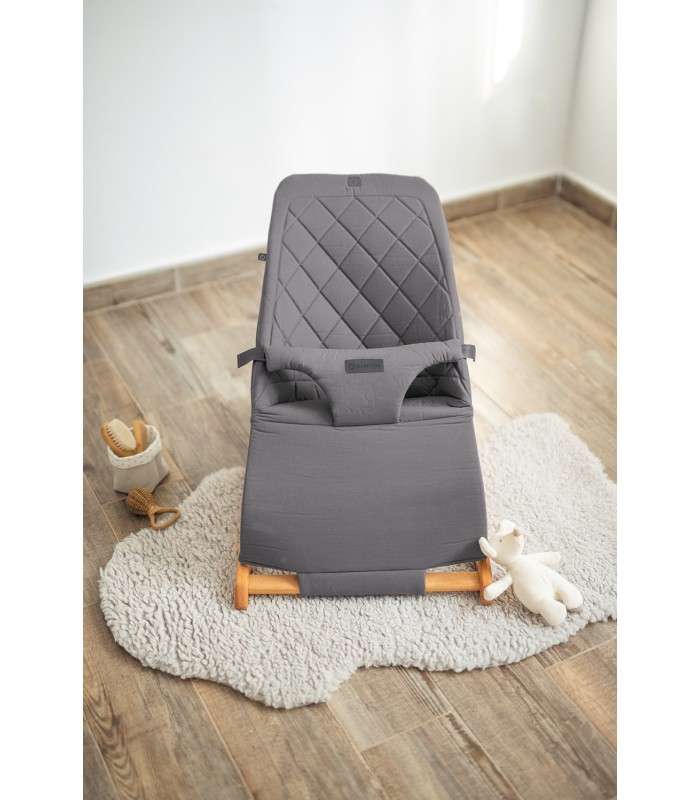 Hamaca de madera Maya Olmitos | Madera haya y algodón gris