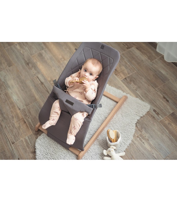 Hamaca de madera Maya Olmitos | Madera haya y algodón gris