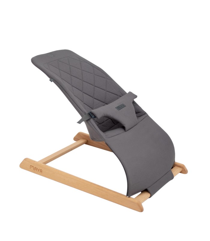 Hamaca de madera Maya Olmitos | Madera haya y algodón gris