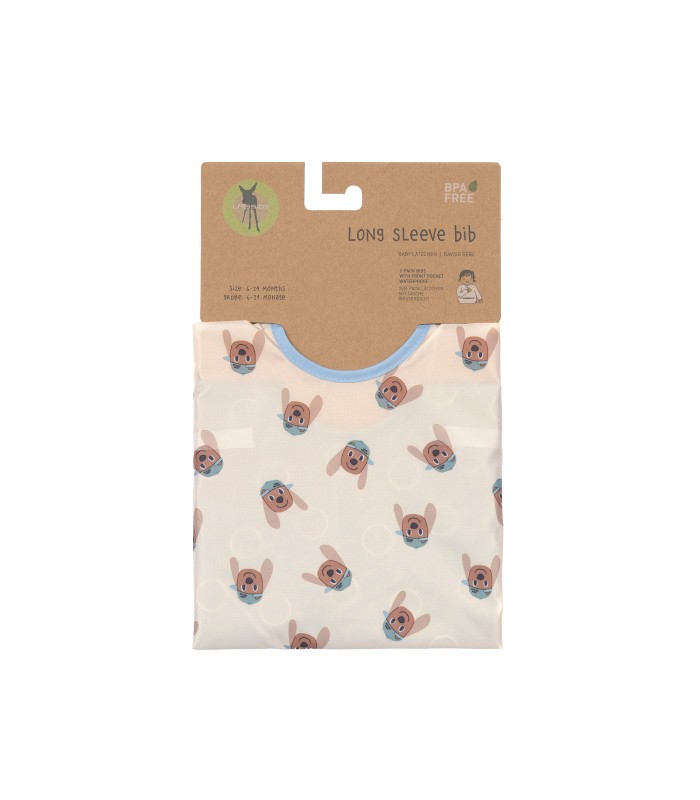 Pack of 2 Lässig long-sleeved bibs | 36x80cm with elastic cuffs