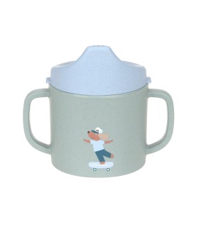 Vaso de aprendizaje celulosa Lässig | doble asa perro skater