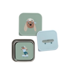 Snackbox stainless steel 3pcs. Lassig