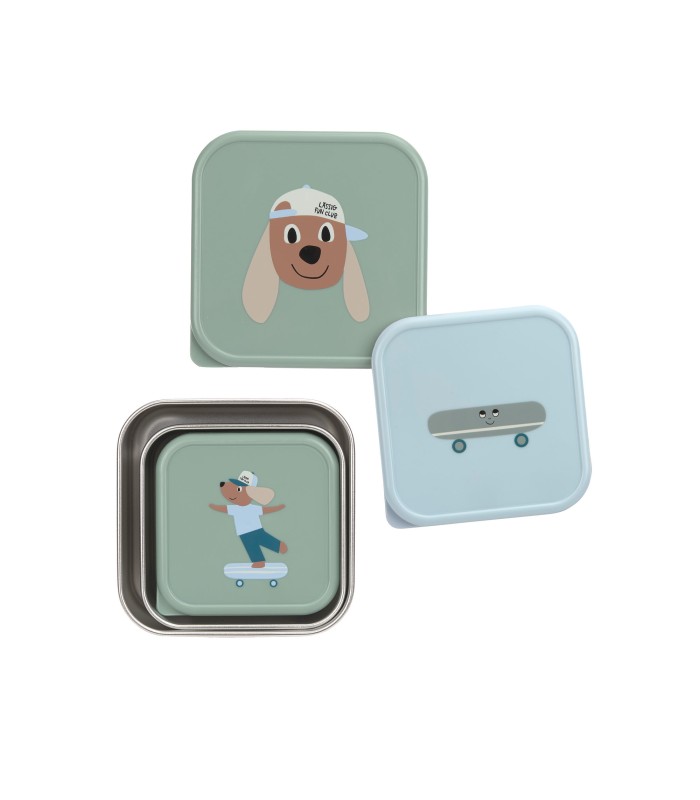 Snackbox stainless steel 3pcs. Lassig