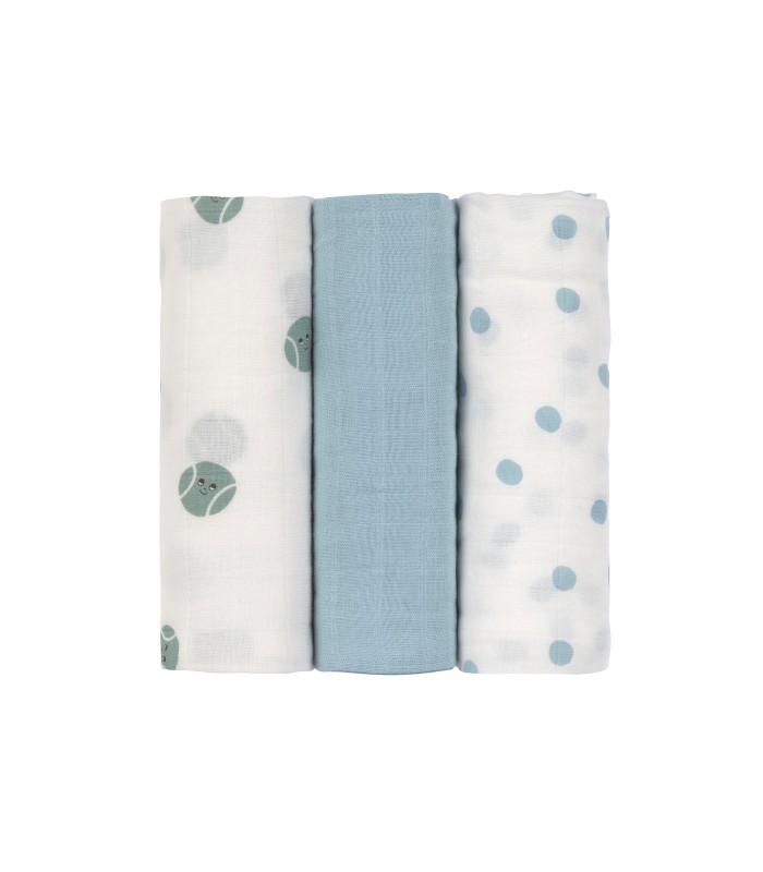 Pack 3 muselinas bambú 80x80 Lässig | Viscosa transpirable