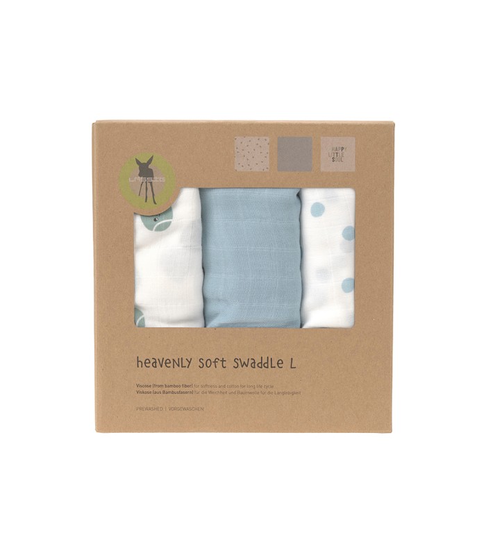 Pack 3 muselinas bambú 80x80 Lässig | Viscosa transpirable