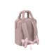 Mochila mini Minoa Lässig de color rosa palo, forma rectangular de tela con asas de mano y correas traseras ajustables.