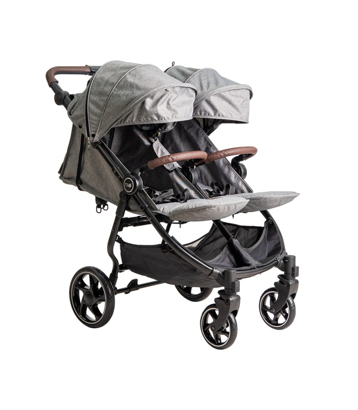 VentTwin double stroller + Niu | Width 65cm and reflective textile