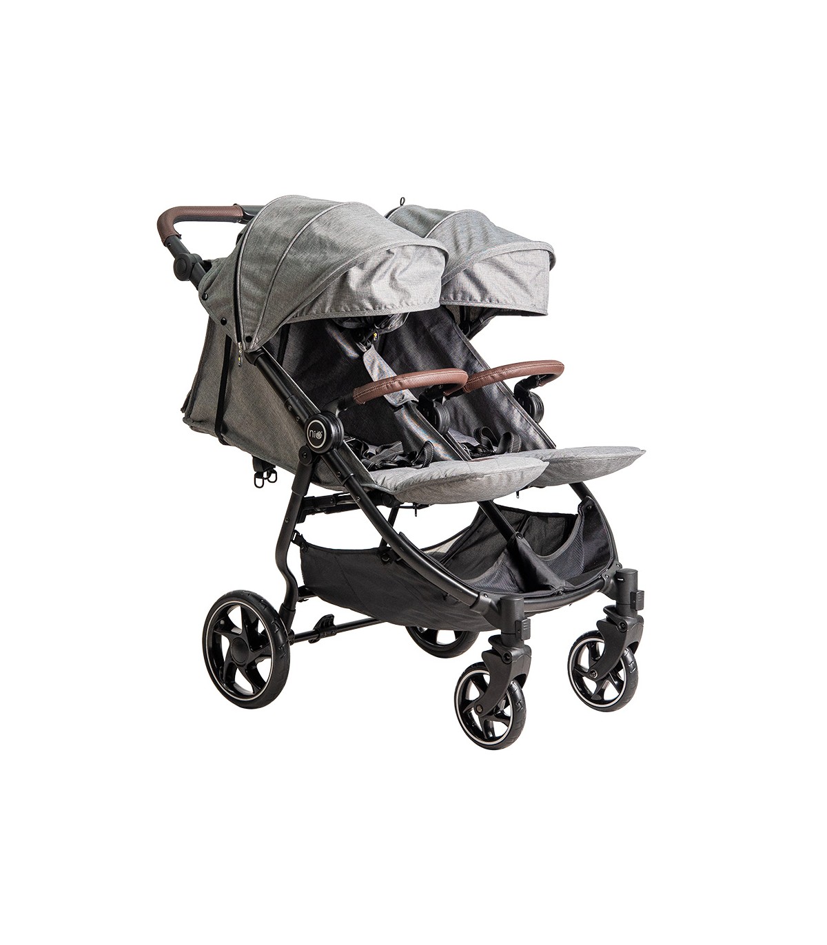 VentTwin double stroller + Niu | Width 65cm and reflective textile