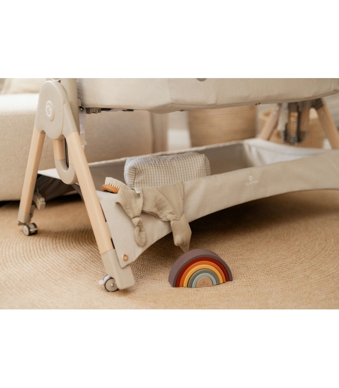 Minicama de co-sleeper Stella Olmitos | Inclui madeira e edredão