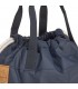 Mochila Tyve String Lässig de color azul marino con cierre de cordón fruncido, correas negras y detalle de etiqueta marrón.