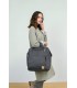 Bolso Glam Goldie de Lässig gris oscuro, diseño rectangular de tela texturizada con asas superiores y logo dorado.